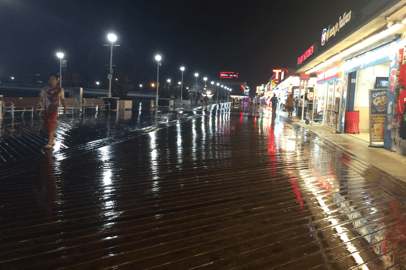 Ocean City Board in the Rain