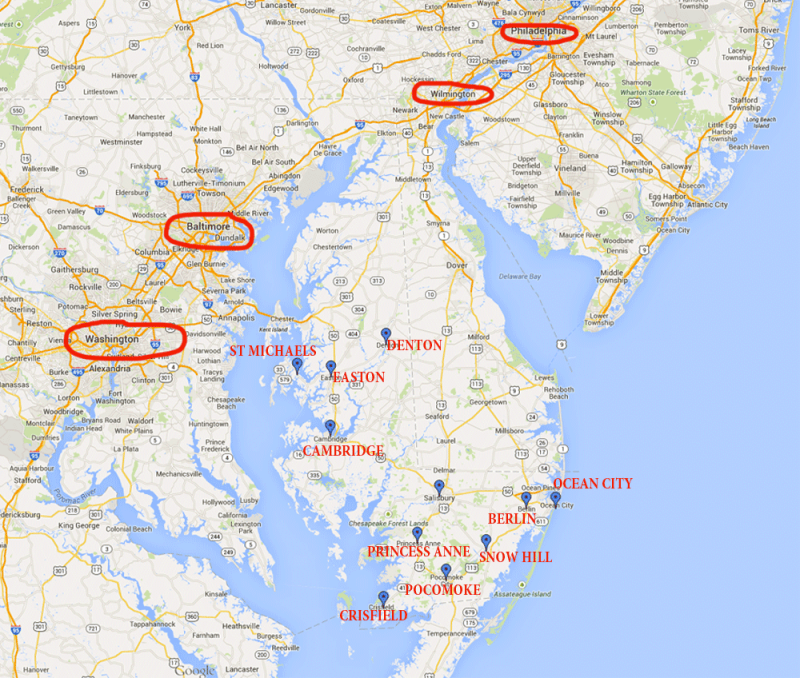 Chesapeake Ghost Walk Map of Locations